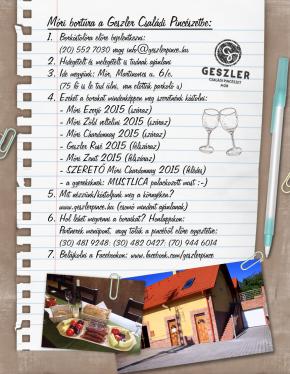 Móri bortúra a Geszler Családi Pincészetben